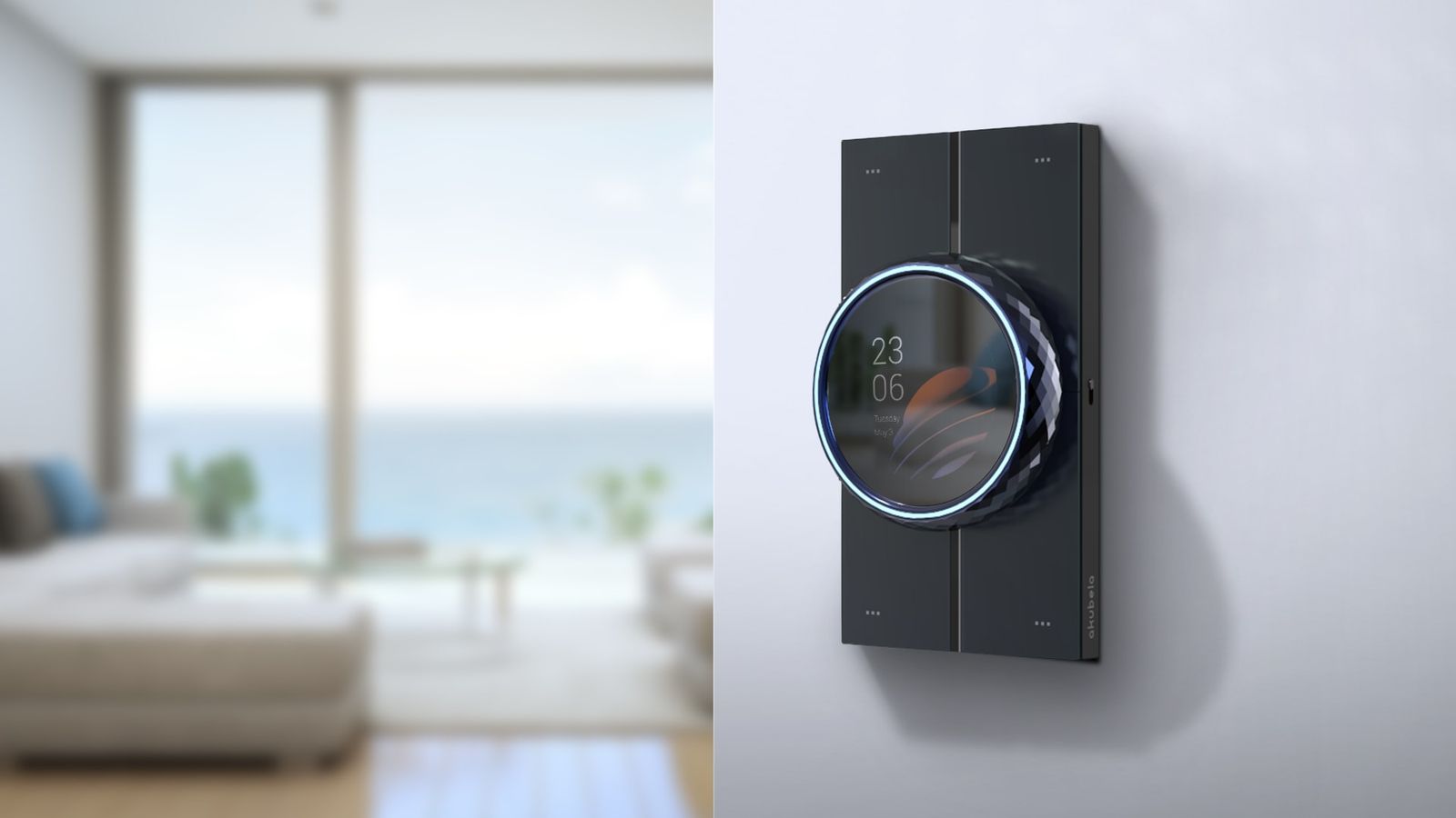 HyPanel Lux junto a ventanal con vista al mar